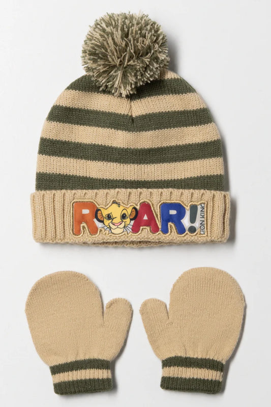 Simba Beanie And Mittens Set Natural