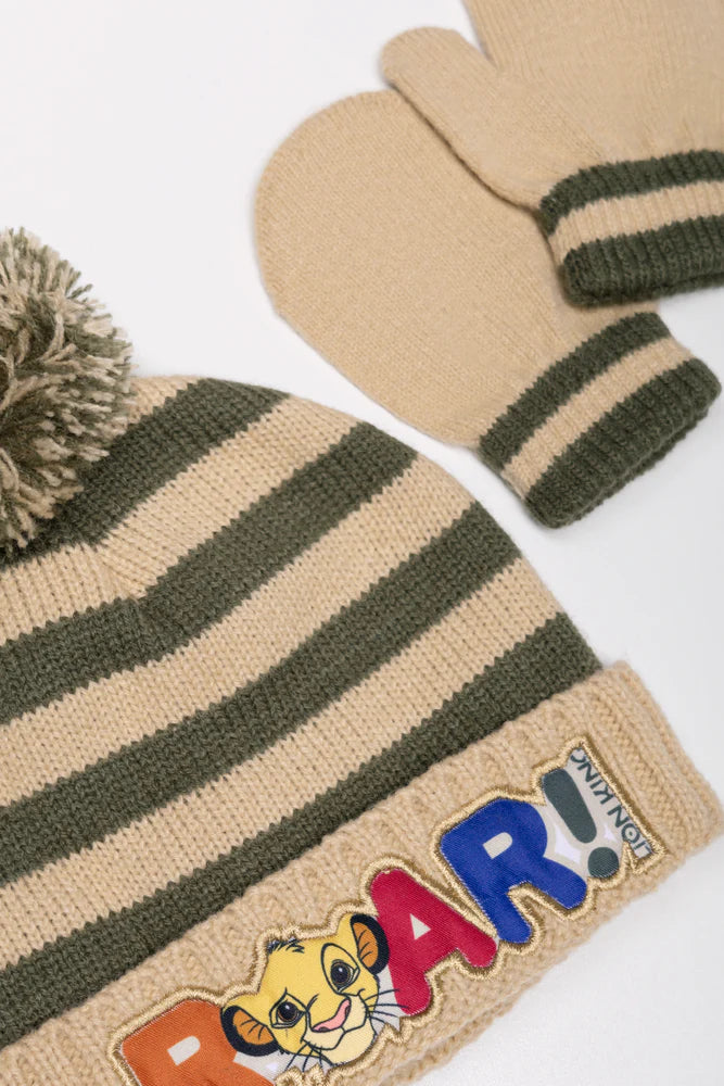 Simba Beanie And Mittens Set Natural