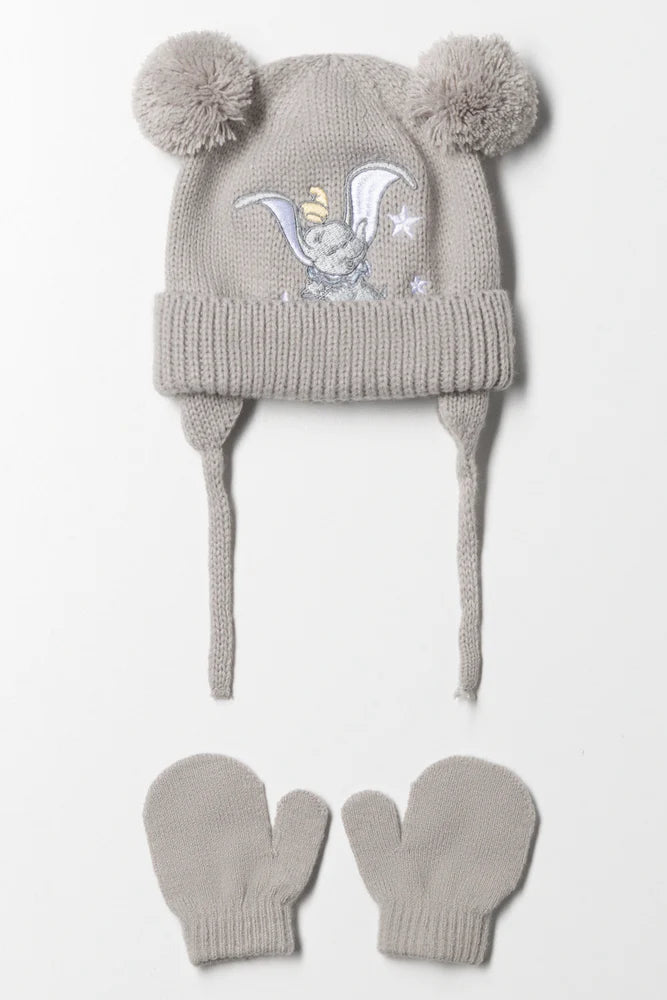 Dumbo Beanie Set Lichtgrijs