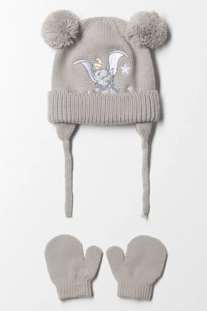 Dumbo Beanie Set Lichtgrijs