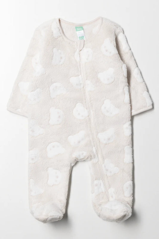 Embossed Babygrow Natural