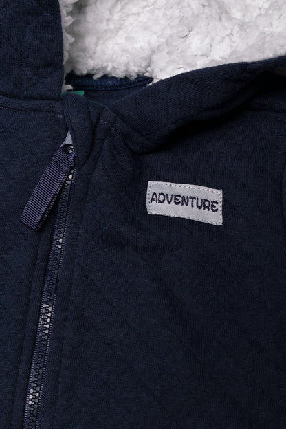 Quilted Hooded Tracksuit Navy