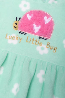 Fleece Hooded Dress Light Green