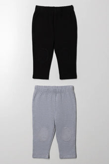 2-pack leggings zwart en grijs