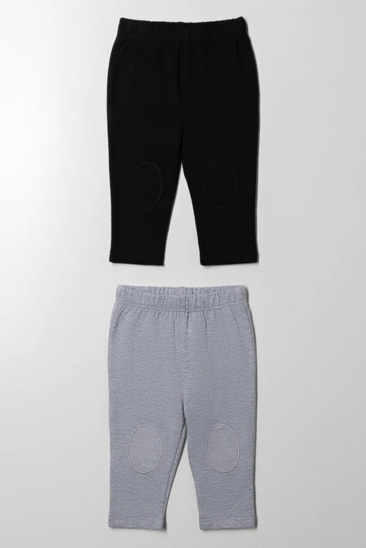 2-pack leggings zwart en grijs
