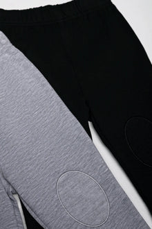 2-pack leggings zwart en grijs