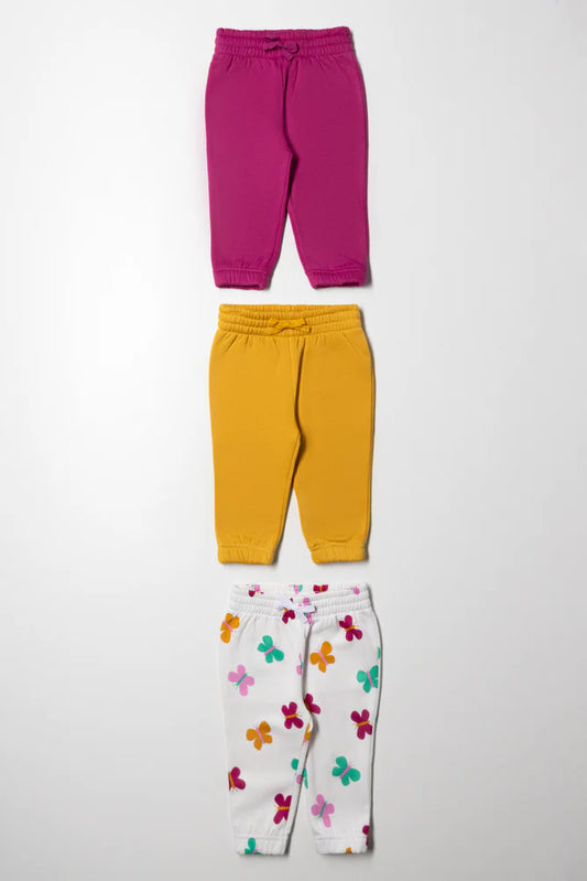 3 Pack Trackpants Purple, White And Yellow
