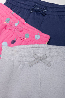 3-pack trainingsbroeken in marineblauw, roze en grijs