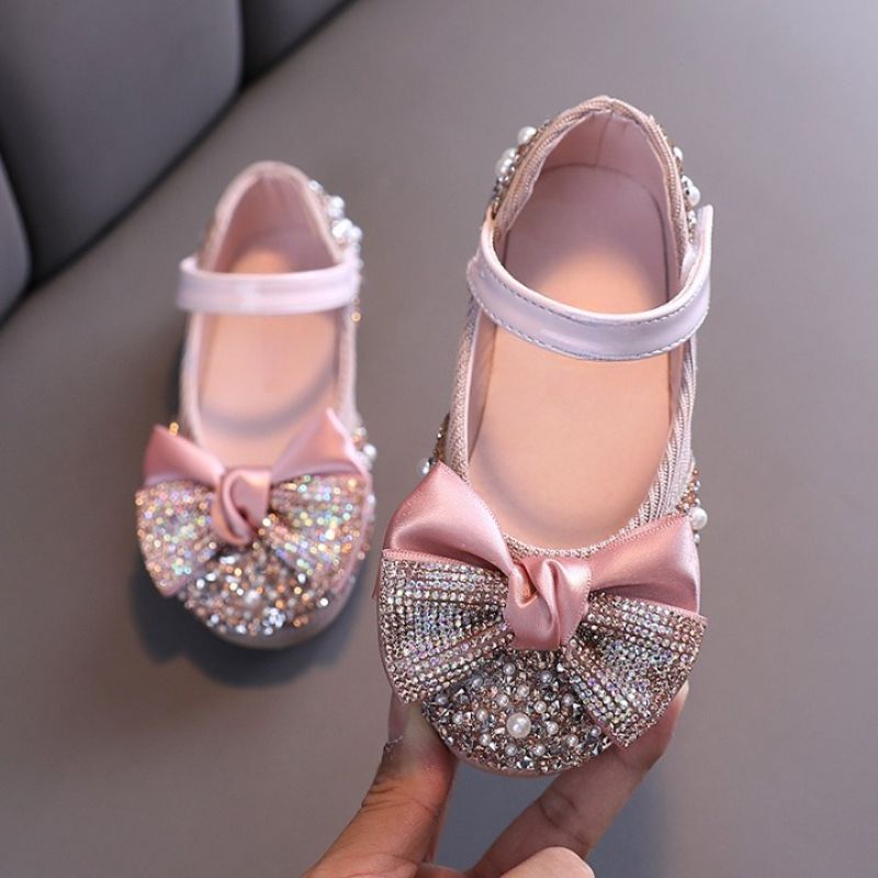 Kindersandalen met strik en strass