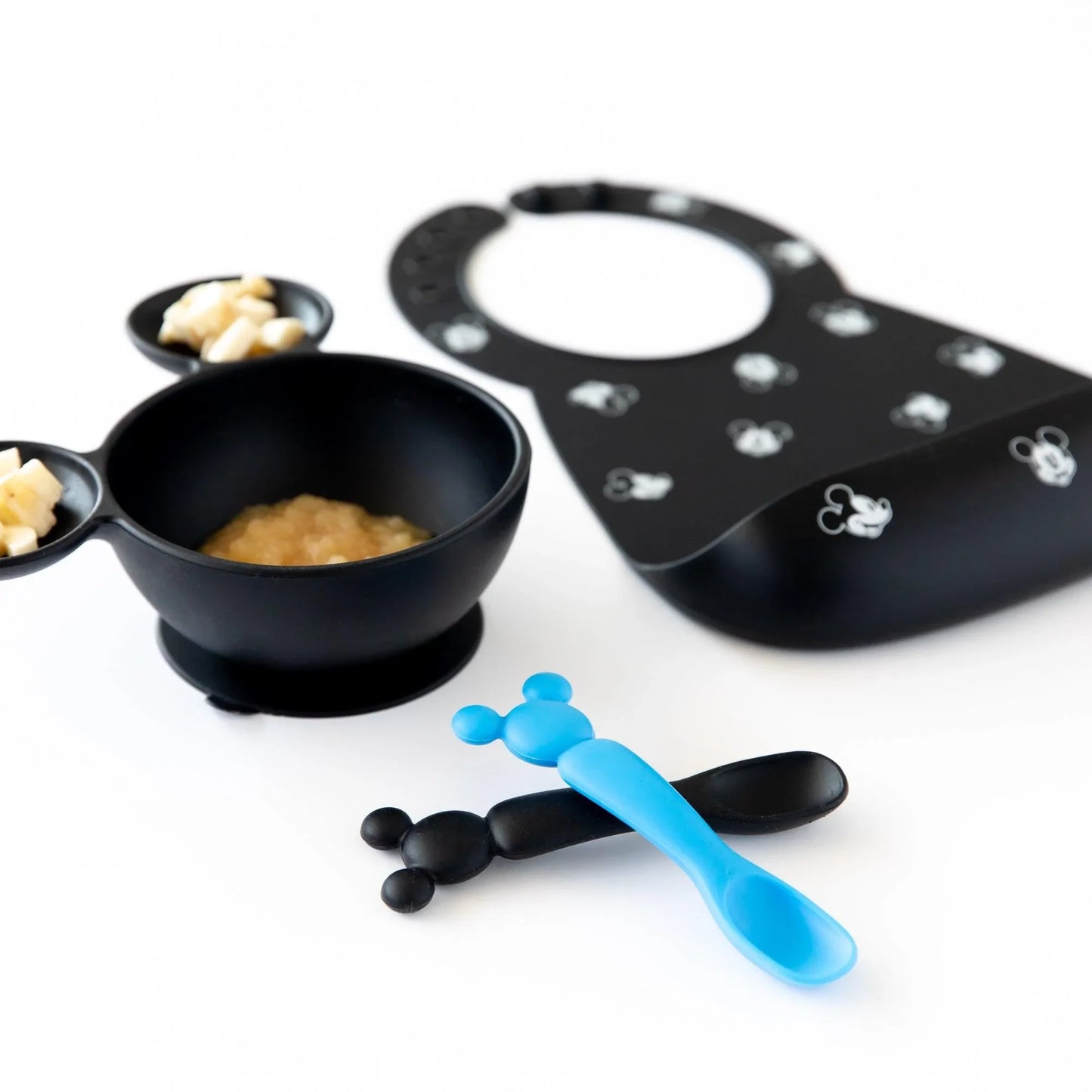 Siliconen lepels: Mickey Mouse (zwart en blauw)