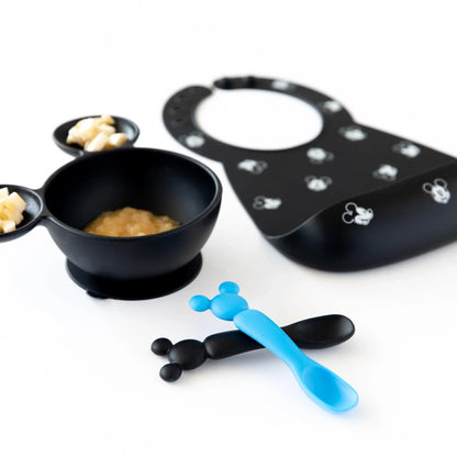 Siliconen lepels: Mickey Mouse (zwart en blauw)