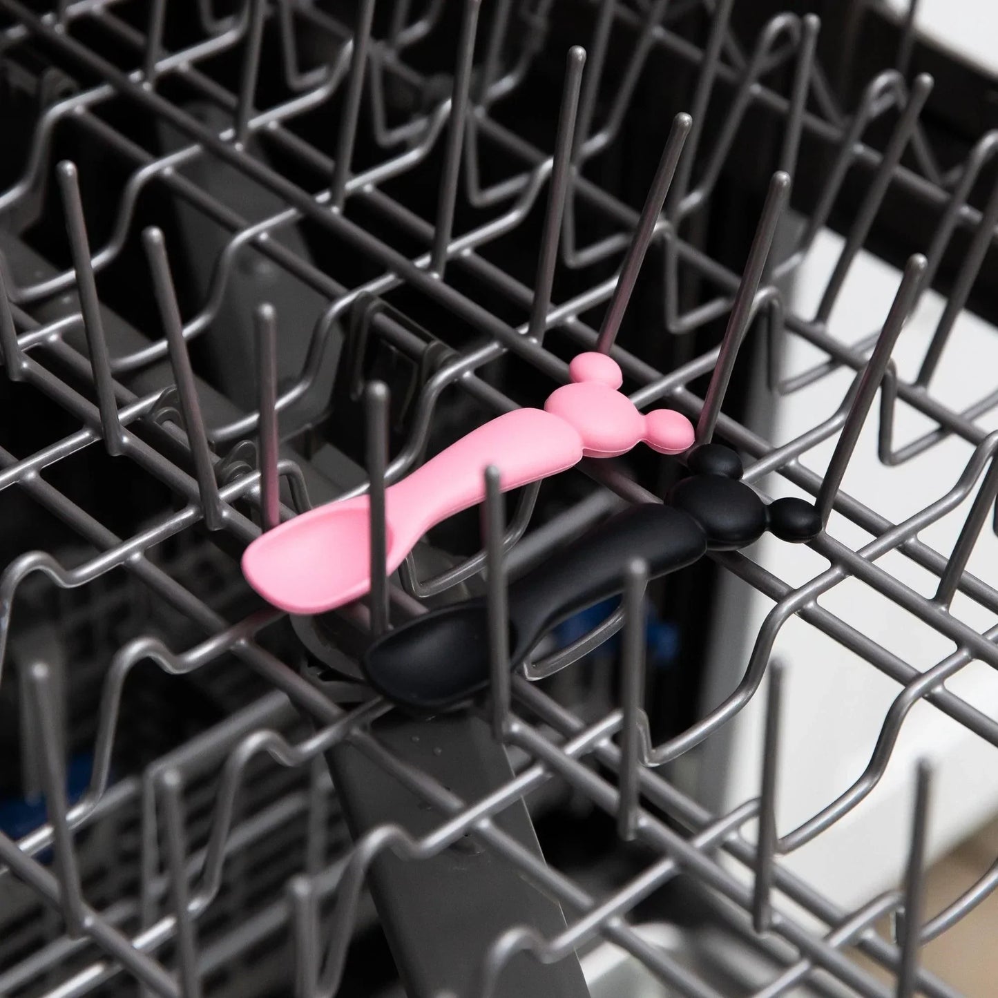Siliconen lepeltjes: Minnie Mouse (zwart en roze)