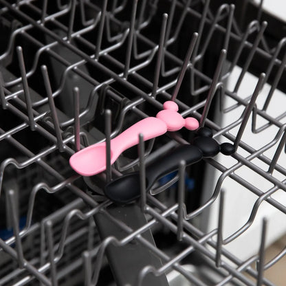 Siliconen lepeltjes: Minnie Mouse (zwart en roze)