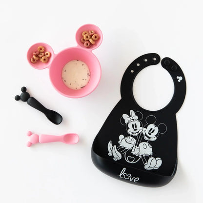 Siliconen lepeltjes: Minnie Mouse (zwart en roze)