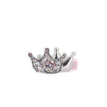 GIRLS SILVER GLITTER CROWN HAIR CLIP
