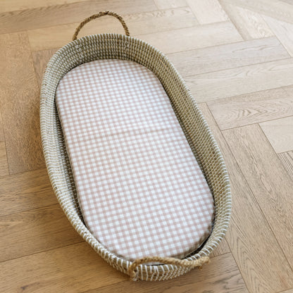Basket Changing Mat - Blush Gingham