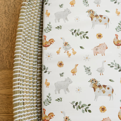 Basket Changing Mat - Farmyard Animals