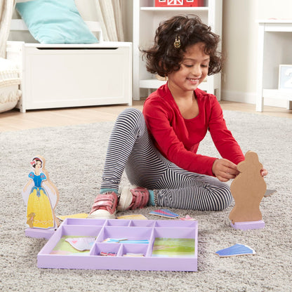 Belle en Sneeuwwitje Houten Magnetische Aankleedpop