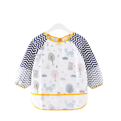 Baby schort met lange mouwen en slabbertje met bosvriendjes