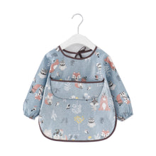 Baby schort met lange mouwen, schort, slabbetje, vos en uil