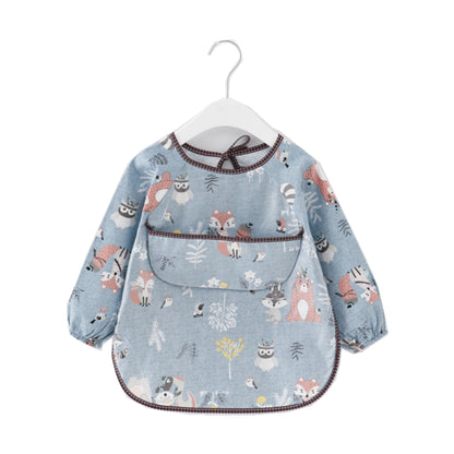 Baby schort met lange mouwen en smokwerk, Woodlands