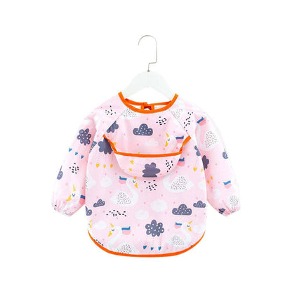 Baby schort met lange mouwen, schort, slabbetje, betoverde zwanen