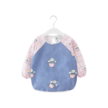 Baby schort met lange mouwen, schort, slabbetje, bloempotten