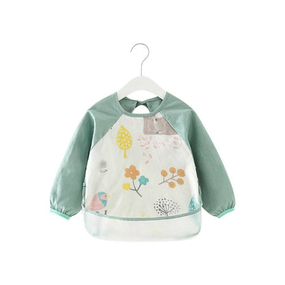 Baby schort met lange mouwen, schort, slabbetje, tuinvogel