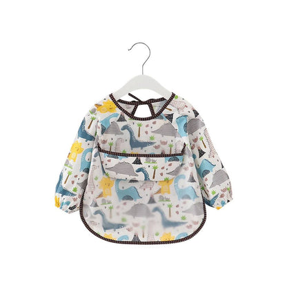 Baby schort met lange mouwen, schort, slabbetje, boswezens