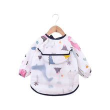 Baby schort met lange mouwen, schort, slabbetje, roze T-Rex