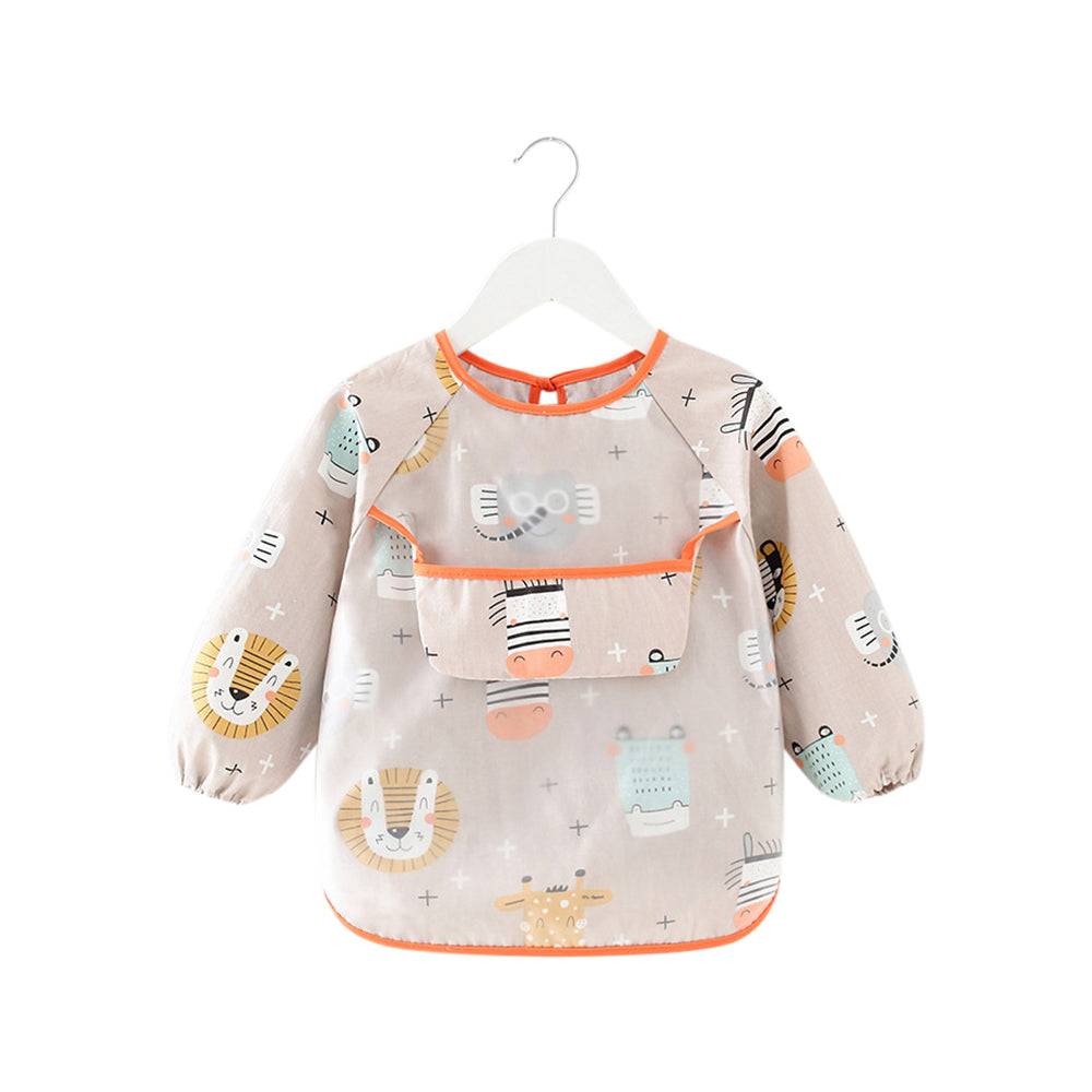 Baby schort met lange mouwen, schort, slabbetje, boswezens