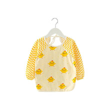 Baby schort met lange mouwen, schort, slabbetje, gele kuikens
