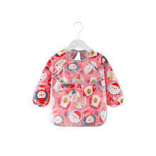 Baby schort met lange mouwen, schort, slabbertje, kerstman, rood