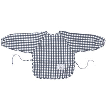 Klassieke baby-overall met lange mouwen en ruitjesmotief in marineblauw