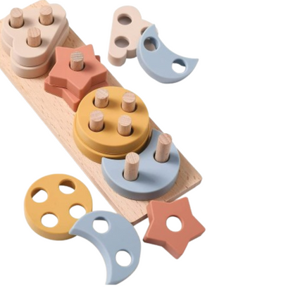 ShapeShuttle – Holz Motorik Stapelauto Spielzeug | Zugauto ab 3 Jahren