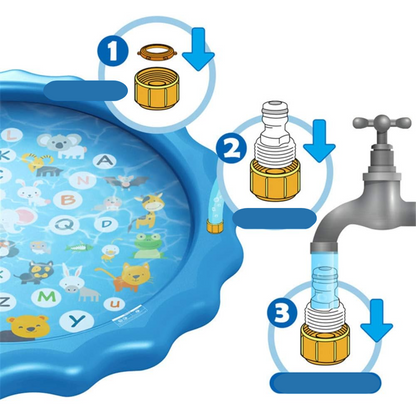 SplashPad - Wasserspritzmatte für den Garten - Anschluss an einen Schlauch - für Kinder ab 2 Jahren - 100 cm Durchmesser