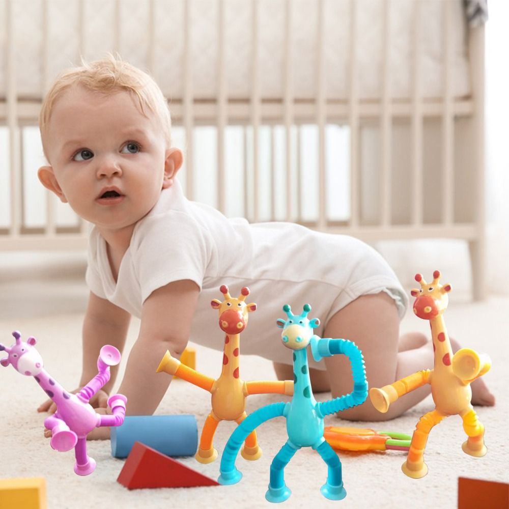 StretchyGiraffes -  Teleskop-Saugnapf Giraffe Spielzeug