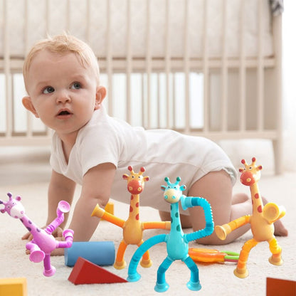 StretchyGiraffes -  Teleskop-Saugnapf Giraffe Spielzeug