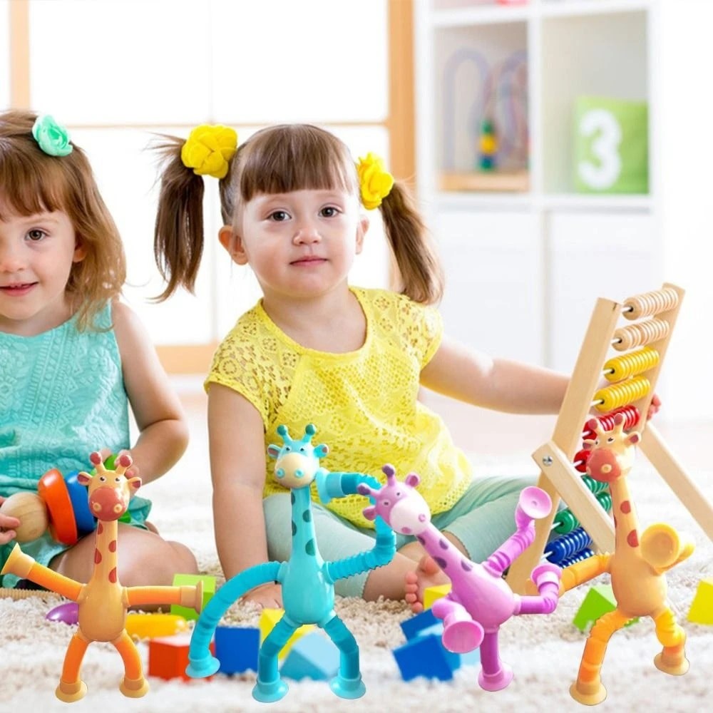 StretchyGiraffes -  Teleskop-Saugnapf Giraffe Spielzeug