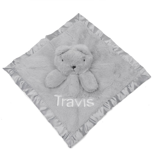 Embroidered Neutral Light Gray Security Blanket