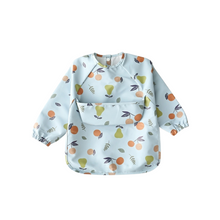 Waterdichte babyslab met lange mouwen in blauw, perfect paar