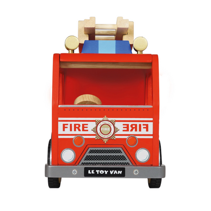 RescueRider – Holz-Feuerwehrauto-Spielzeug für Kinder ab 18 Monaten – Fördert fantasievolles Spielen und motorische Entwicklung