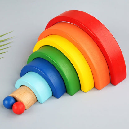 RainbowStack – Großer Holz-Regenbogen für Kinder ab 3 Jahren – Fördert kreatives Bauen