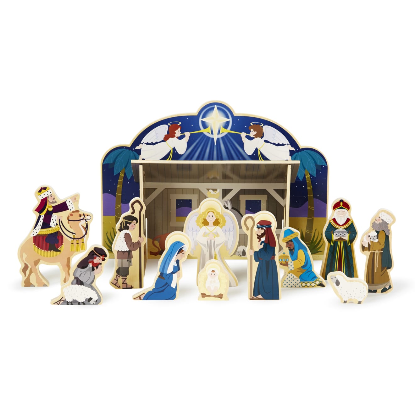 Houten kerststal