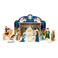 Houten kerststal