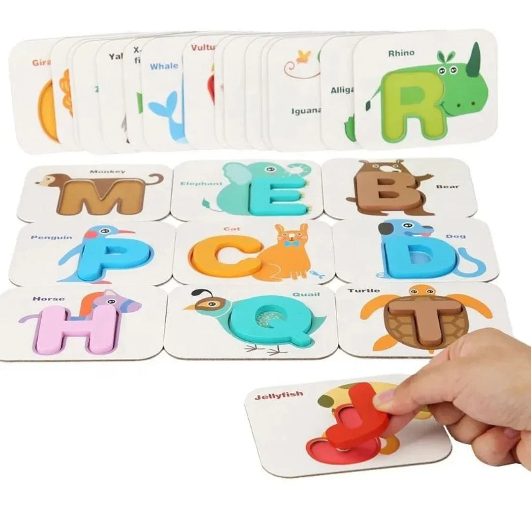 WordNest – Montessori Holz Lernkarten Alphabet & Zahlen für Kleinkinder ab 2 Jahren