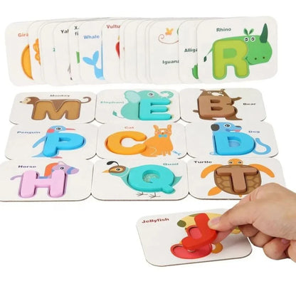 WordNest – Montessori Holz Lernkarten Alphabet & Zahlen für Kleinkinder ab 2 Jahren