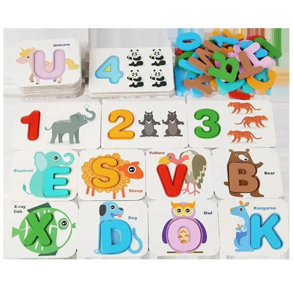 WordNest – Montessori Holz Lernkarten Alphabet & Zahlen für Kleinkinder ab 2 Jahren