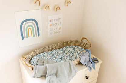 Basket Changing Mat - Blue Blossom