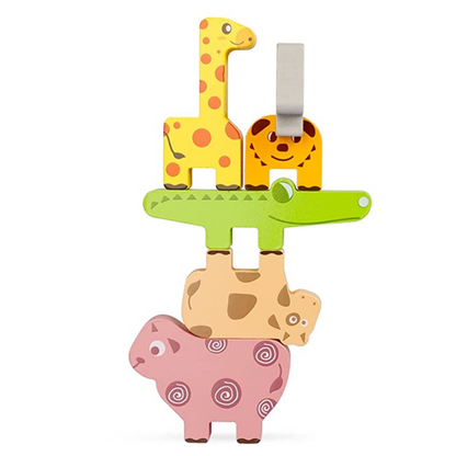 ZooTowers – Holz-Stapelspielzeug mit Tieren – Lernspiel ab 3 Jahren